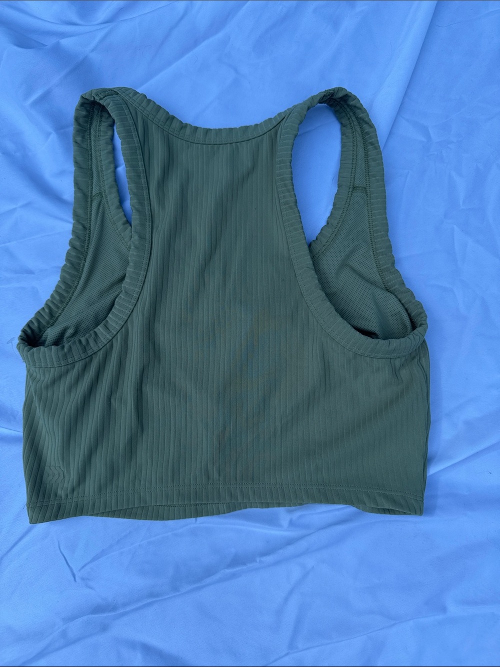 🌿 All In Motion Ribbed Racerback Crop Tank / Sports Bra – Size Small - Picture 5 of 6